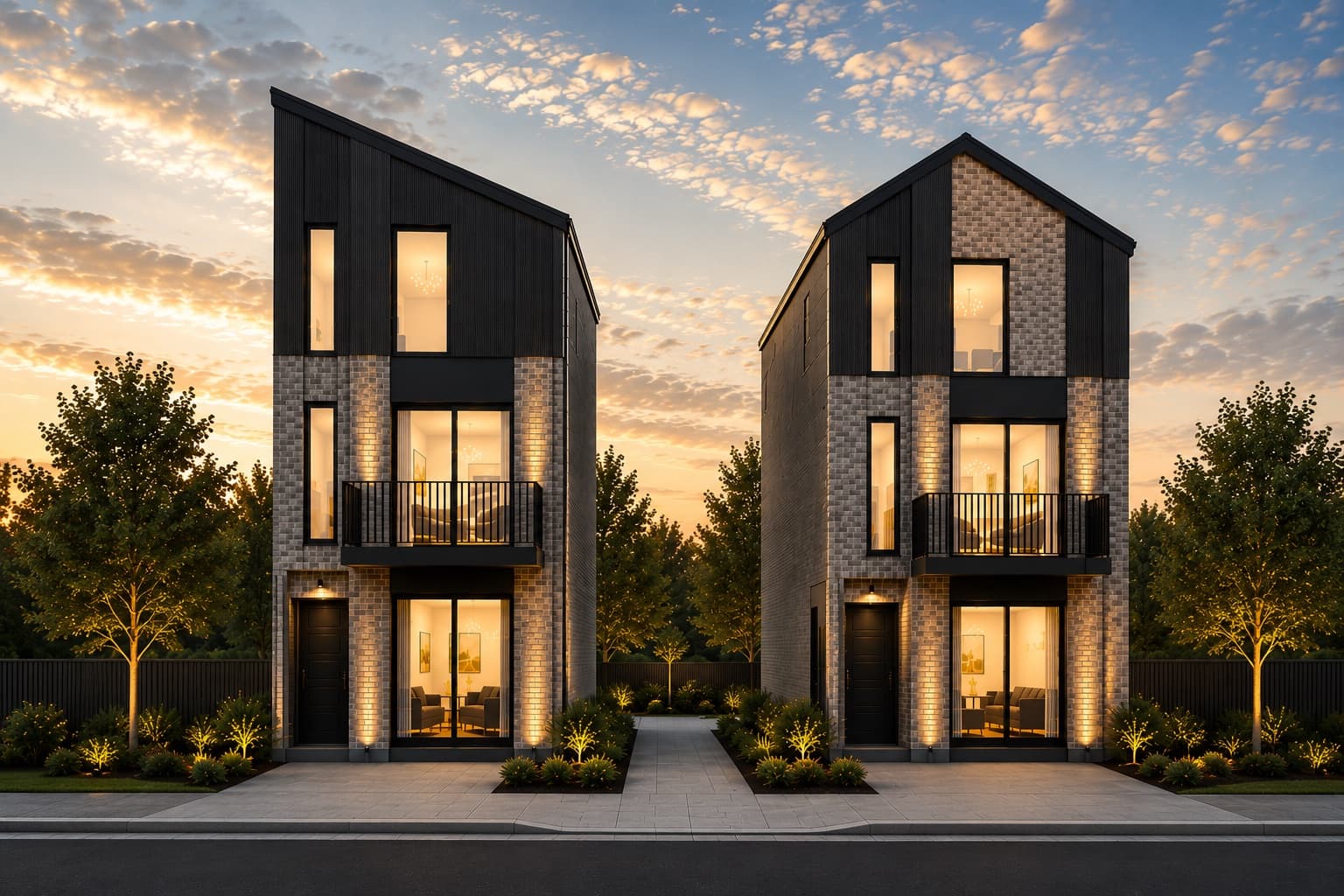 Render of new Westcott standalone homes in Ormiston at golden hour